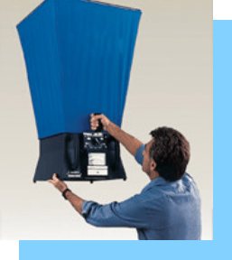 man in blue shirt using blue air balancer